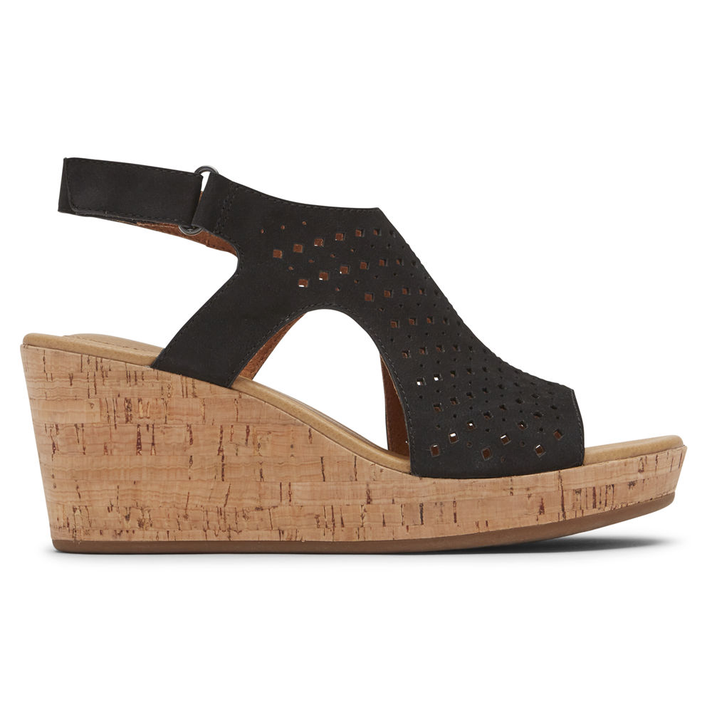 Sandalias Rockport Mujer Mexico - Lyla Slingback Negros - NPWSZ4605